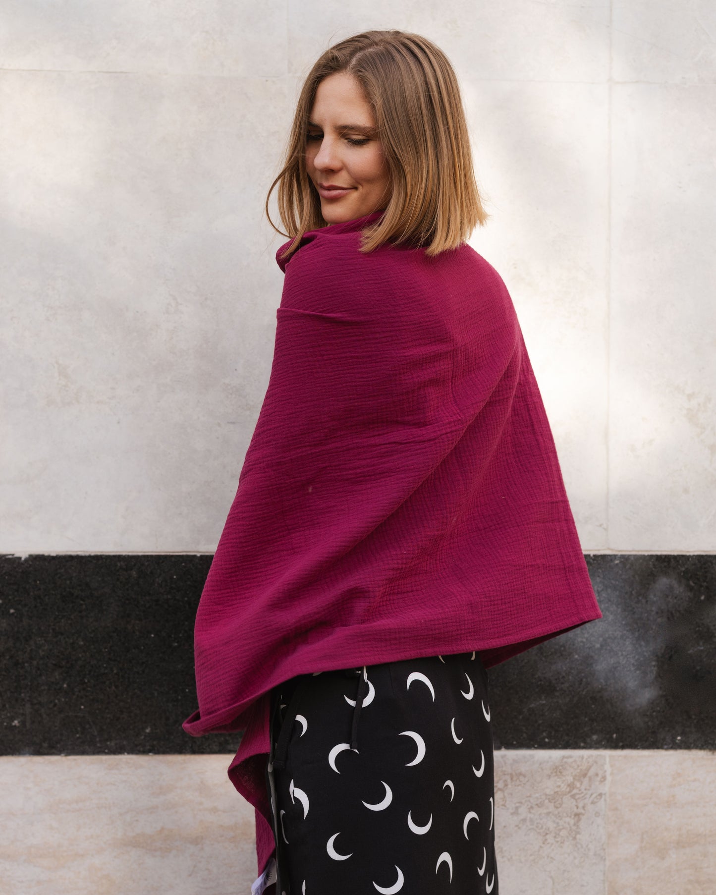 GAUZE SCARF BIG / BERRY
