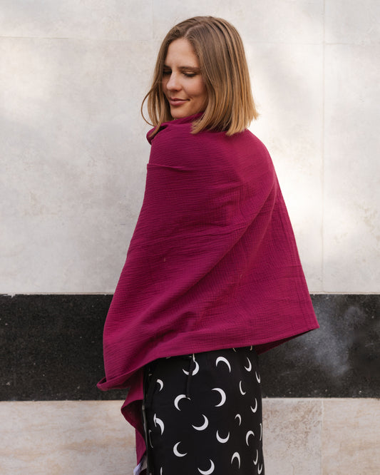 GAUZE SCARF BIG / BERRY