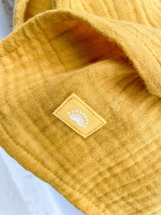 GAUZE SCARF SMALL / MUSTARD