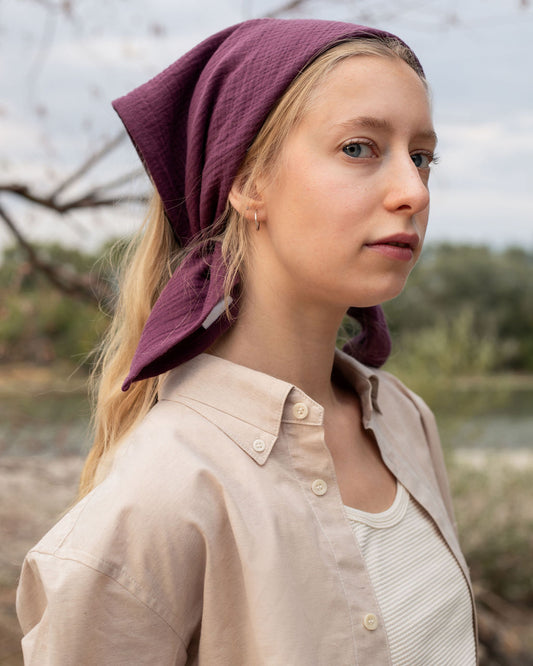 GAUZE SCARF SMALL / PLUM