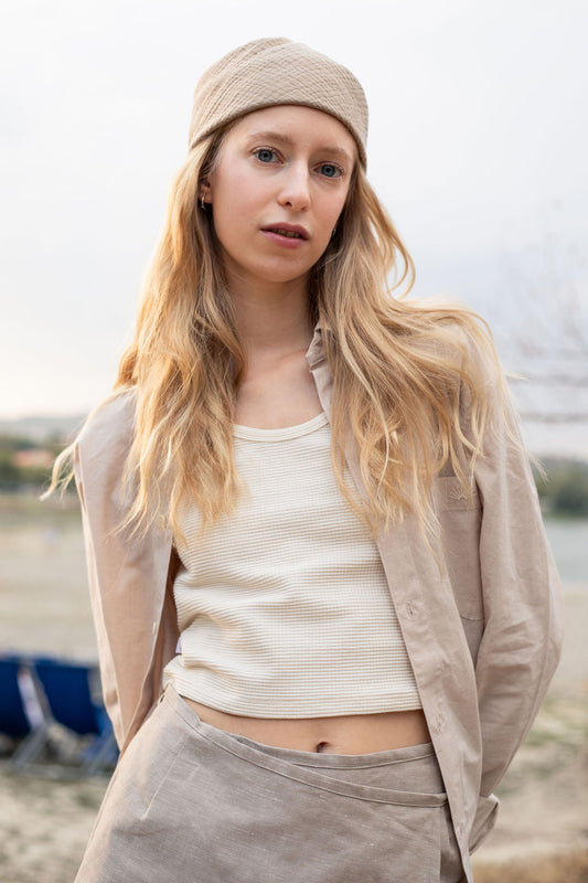 GAUZE SCARF SMALL / SAND