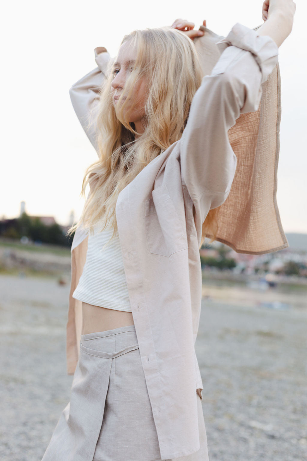 GAUZE SCARF SMALL / SAND