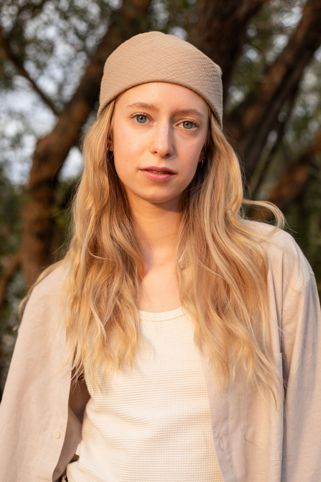 GAUZE SCARF SMALL / SAND