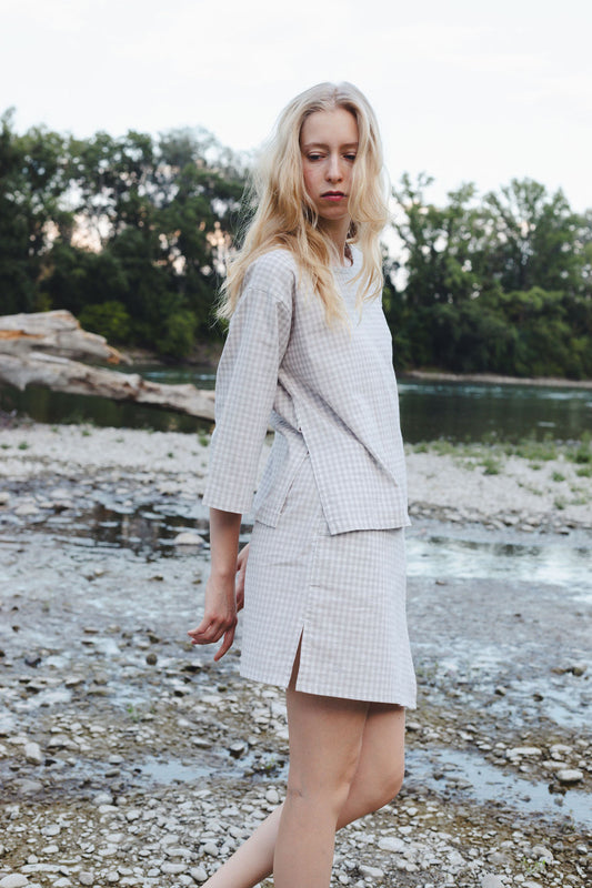 FLAP MINI SKIRT / CHECKS