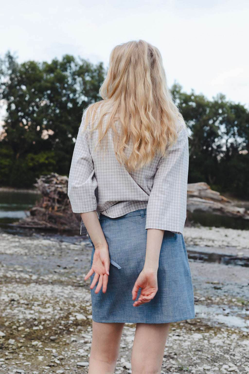 FLAP MINI SKIRT / DENIM