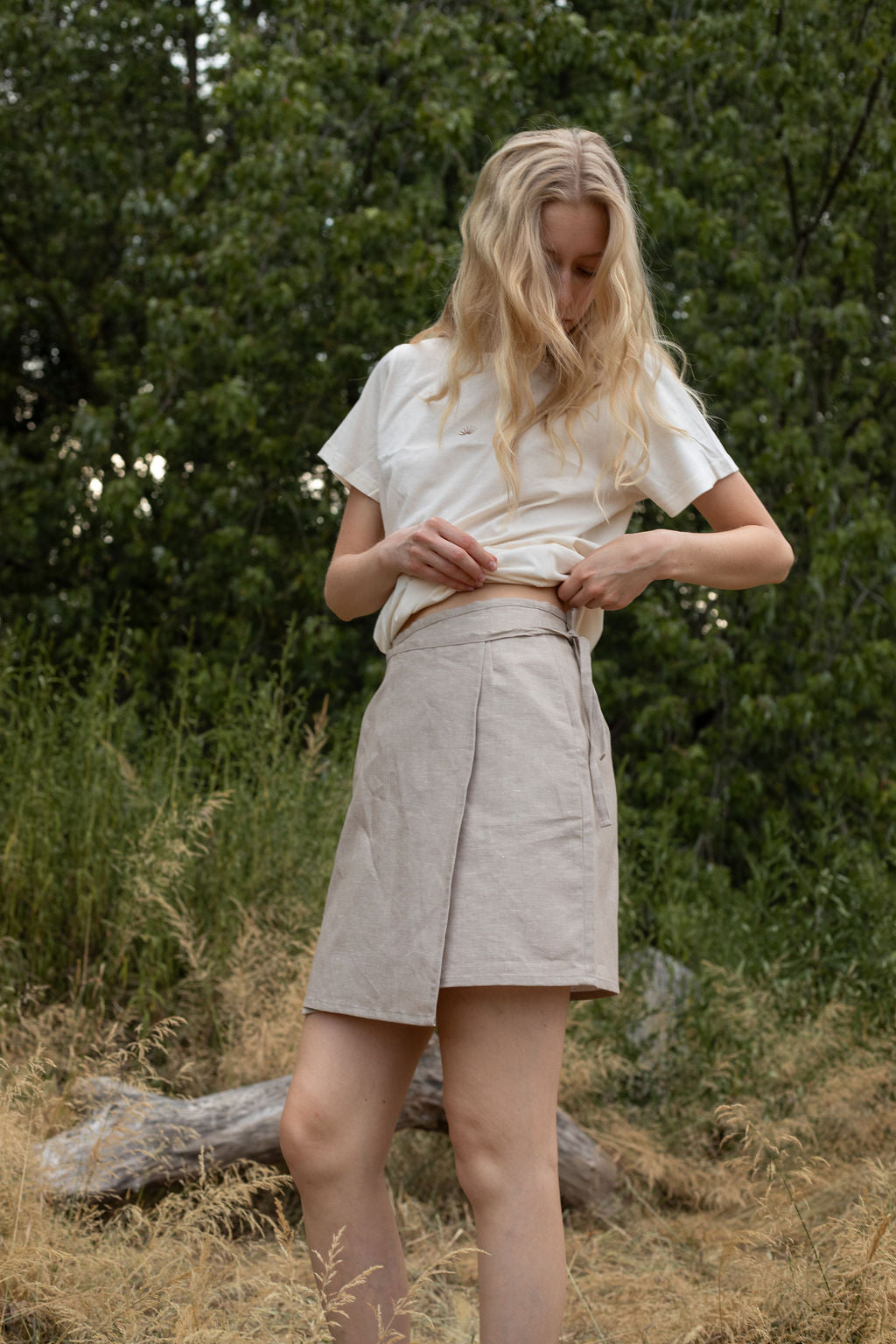 FLAP MINI SKIRT / NATUR