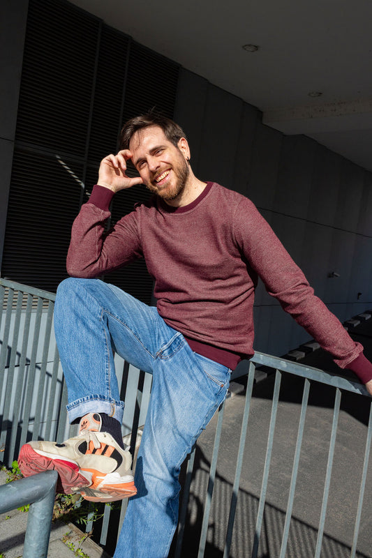 BICOLOR CREWNECK / WINE