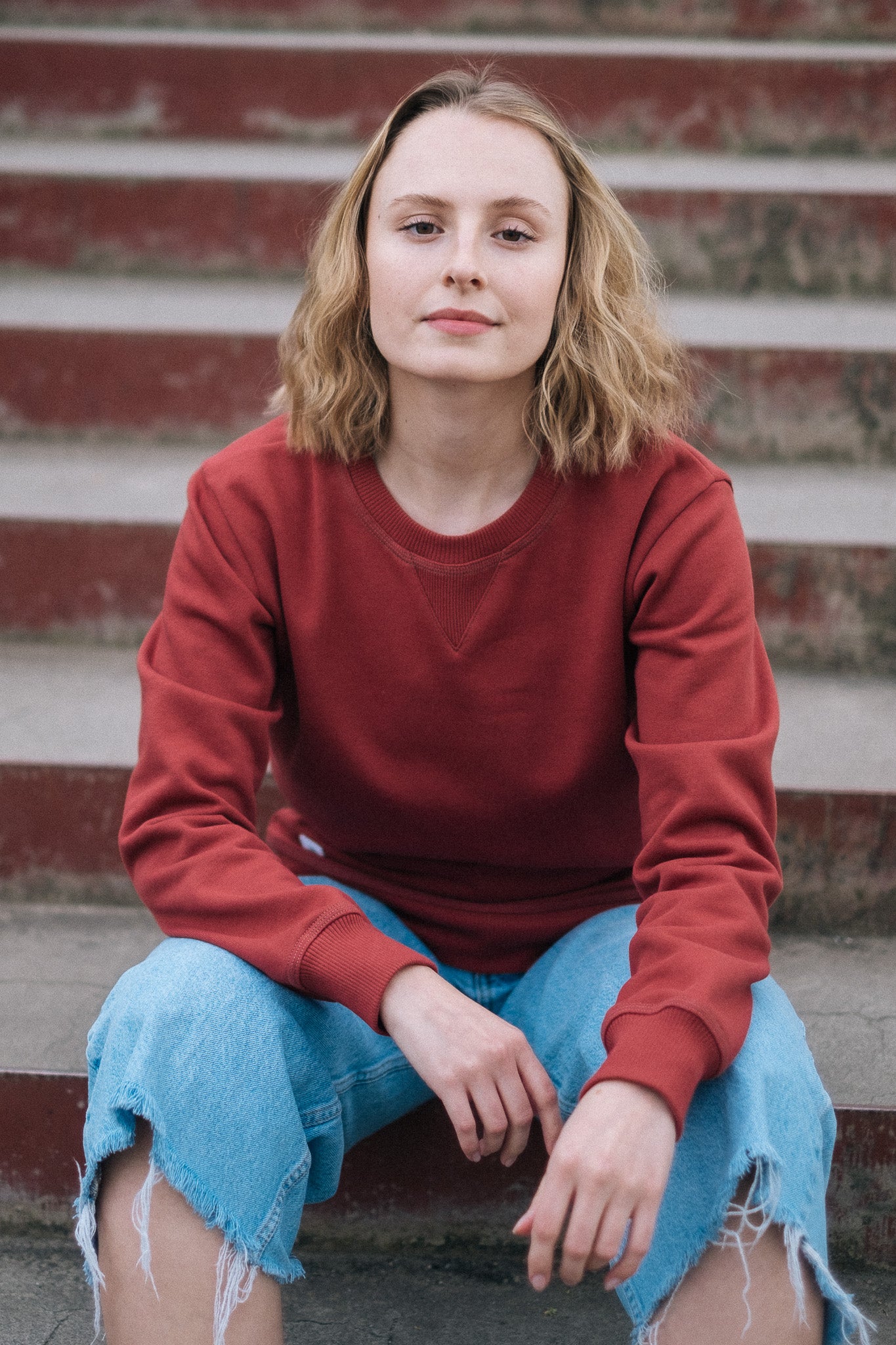 COVER SWEATSHIRT HEAVY / RETRO RED