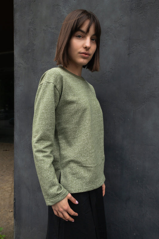 SPECKLES CREWNECK / OLIVE
