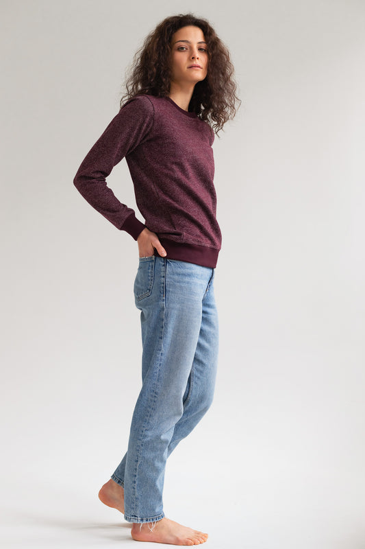 BICOLOR CREWNECK / WINE