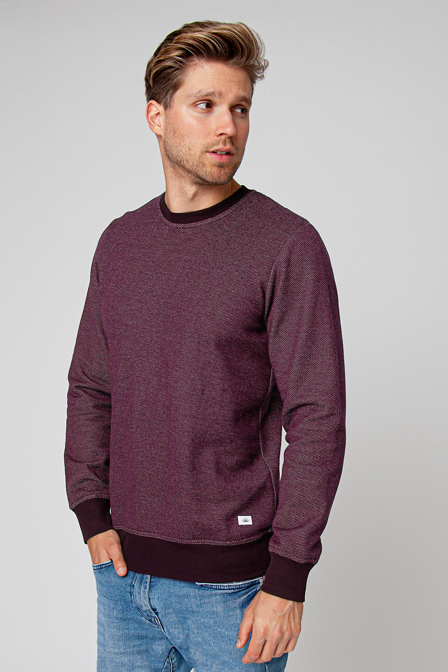 BICOLOR CREWNECK / WINE