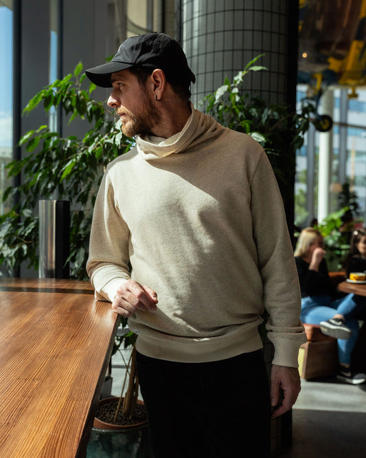 HEMP FUNNELNECK / ECRU