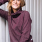 FUNNEL NECK SWEATSHIRT FOR HER / WINE - Touch Me Not Clothing