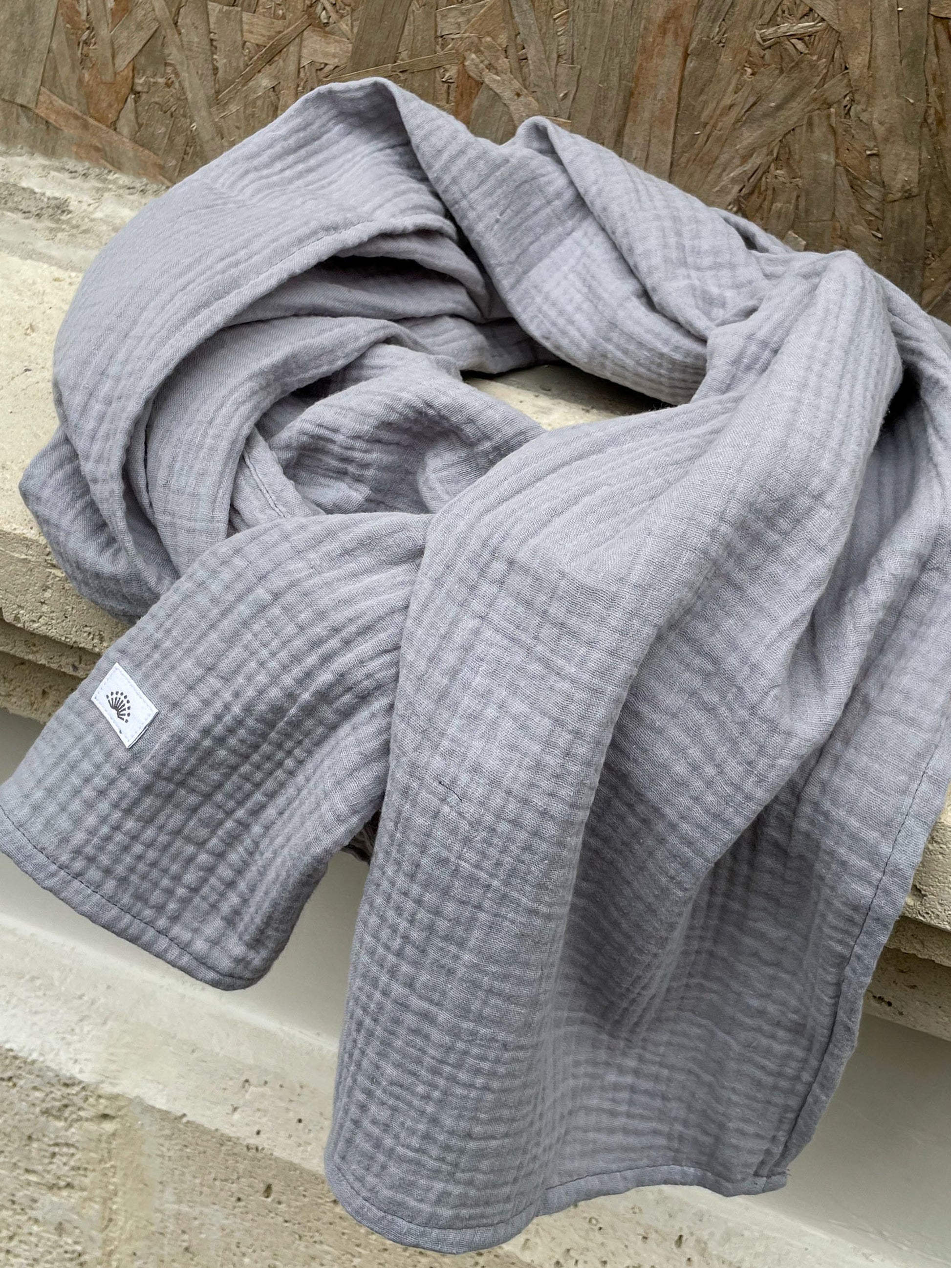 GAUZE SCARF BIG / GREY - Touch Me Not Clothing