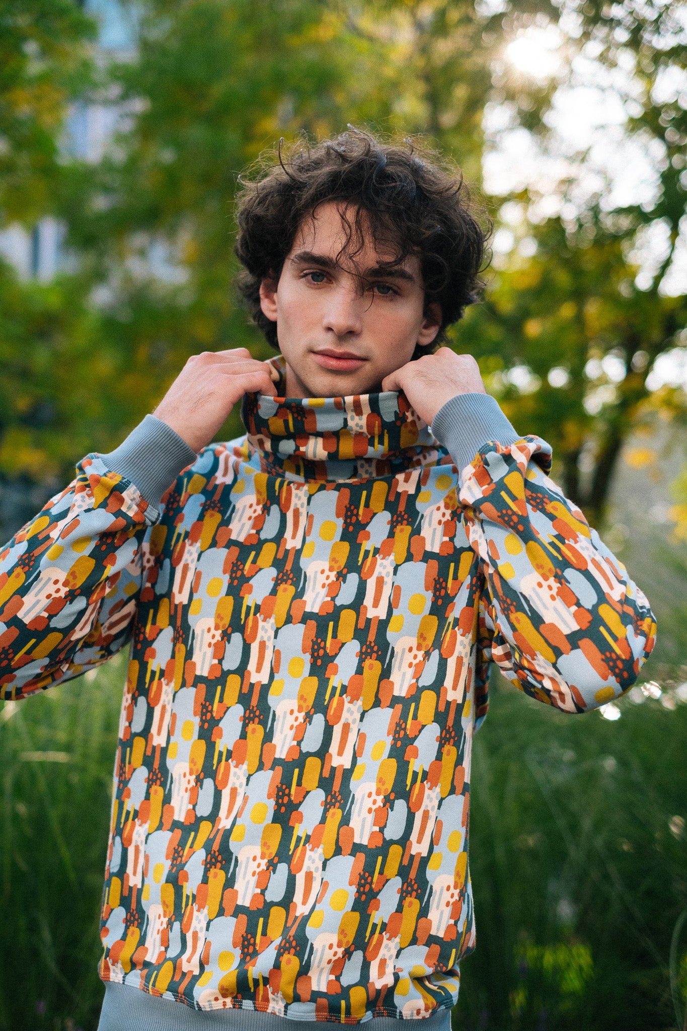 FOREST SWEATSHIRT FUNNELNECK