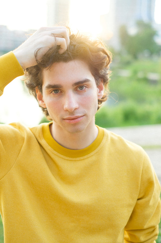 BICOLOR CREWNECK SWEATSHIRT / MUSTARD - Touch Me Not Clothing