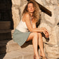 GAUZE MINI SKIRT / LAKE