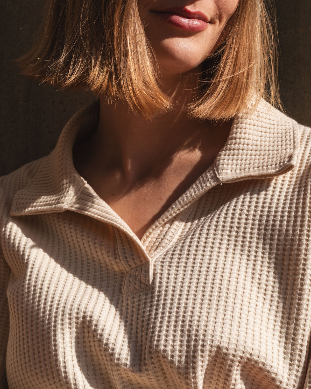 WAFFEL COLLAR / ECRU