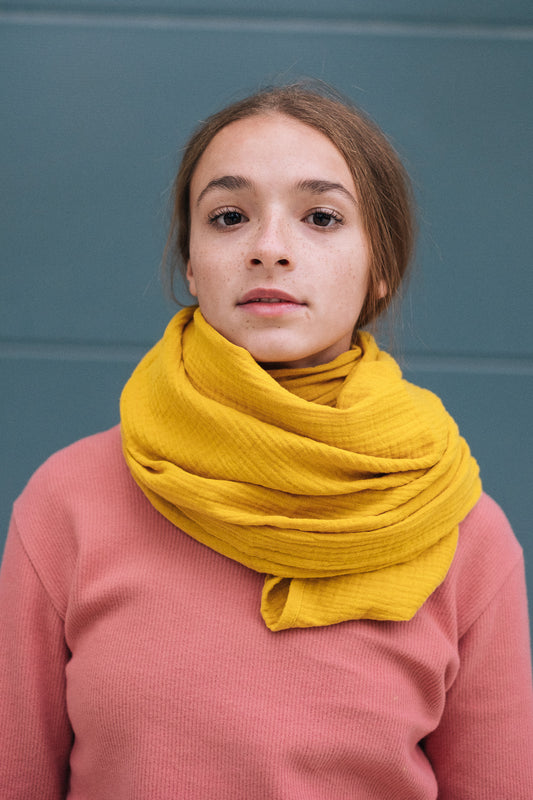 GAUZE SCARF BIG / MUSTARD