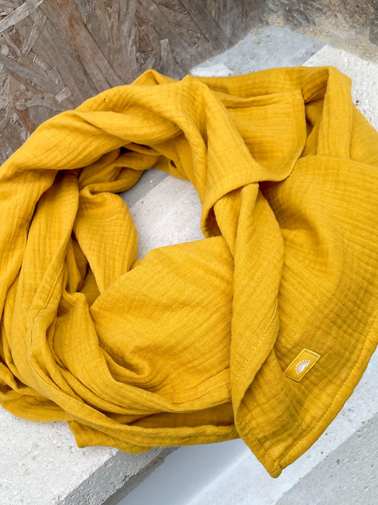 GAUZE SCARF BIG / MUSTARD