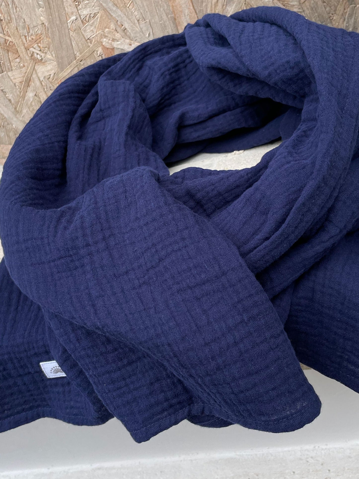 GAUZE SCARF BIG / NAVY