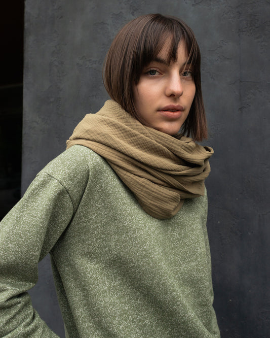 GAUZE SCARF BIG / OLIVE