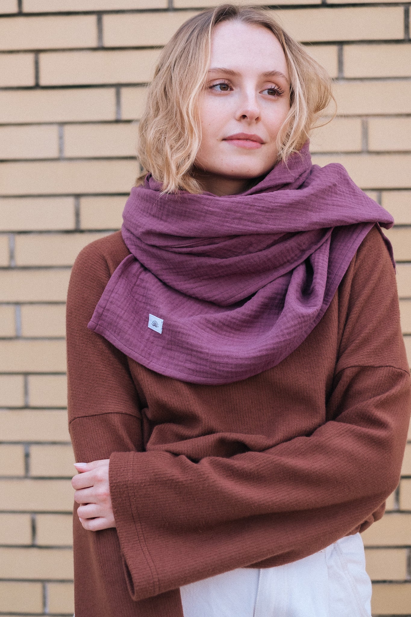 GAUZE SCARF BIG / PLUM