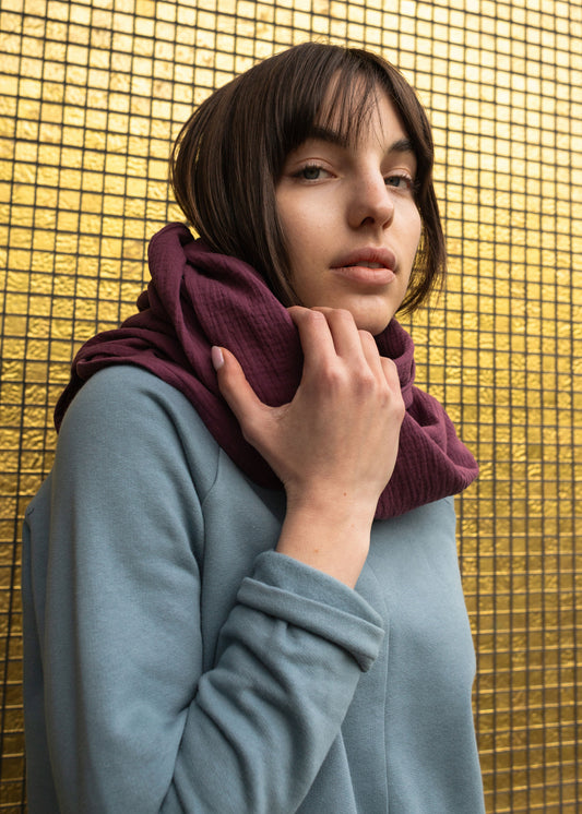 GAUZE SCARF BIG / PLUM
