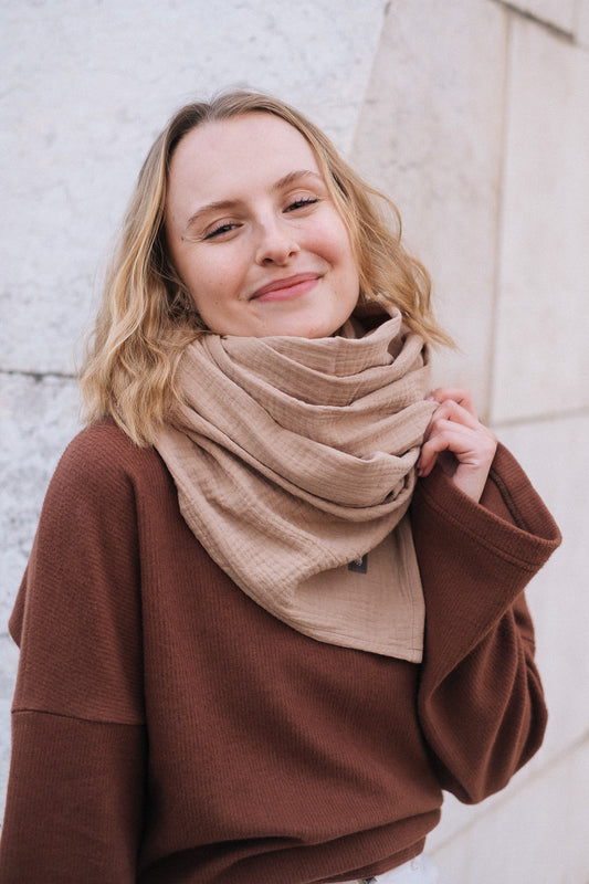 GAUZE SCARF BIG / SAND