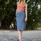 FLAP MIDI SKIRT / DENIM