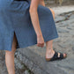 FLAP MIDI SKIRT / DENIM