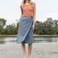 FLAP MIDI SKIRT / DENIM