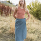 FLAP MIDI SKIRT / DENIM