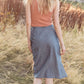 FLAP MIDI SKIRT / DENIM