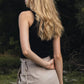 FLAP MIDI SKIRT / NATUR