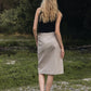 FLAP MIDI SKIRT / NATUR