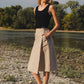 FLAP MIDI SKIRT / NATUR