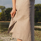 FLAP MIDI SKIRT / NATUR
