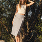 FLAP MIDI SKIRT / STRIPED