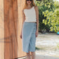 FLAP MIDI SKIRT / STRIPED