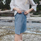 FLAP MINI SKIRT / DENIM