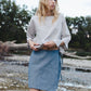 FLAP MINI SKIRT / DENIM
