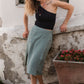 GAUZE MIDI SKIRT / LAKE