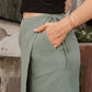 GAUZE MIDI SKIRT / LAKE