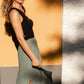GAUZE MIDI SKIRT / LAKE