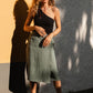 GAUZE MIDI SKIRT / LAKE