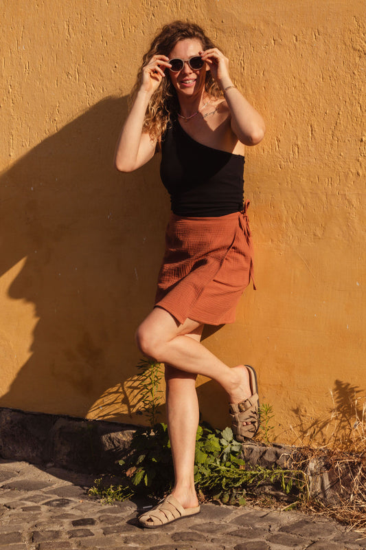 GAUZE MINI SKIRT / TERRA