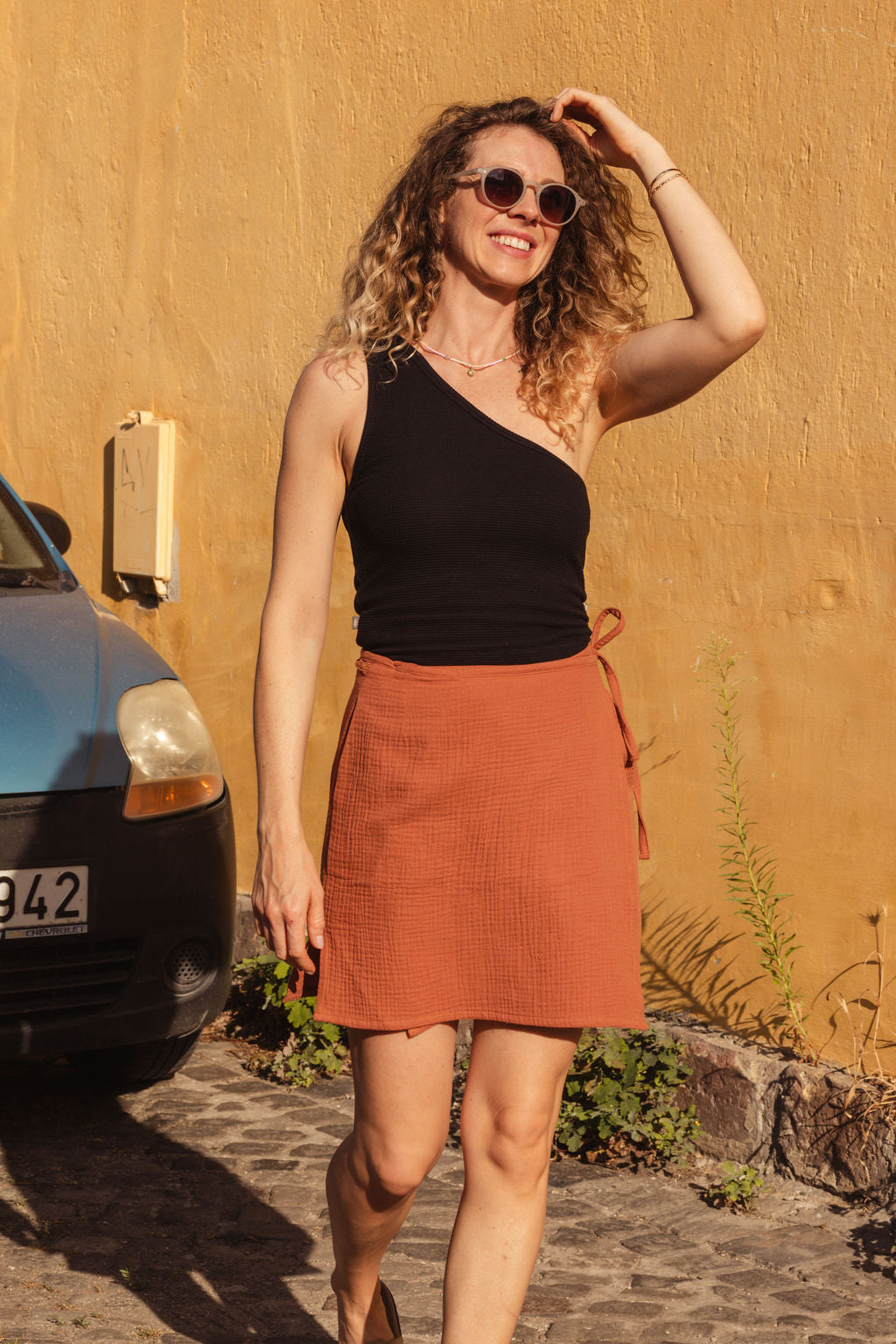 GAUZE MINI SKIRT / TERRA