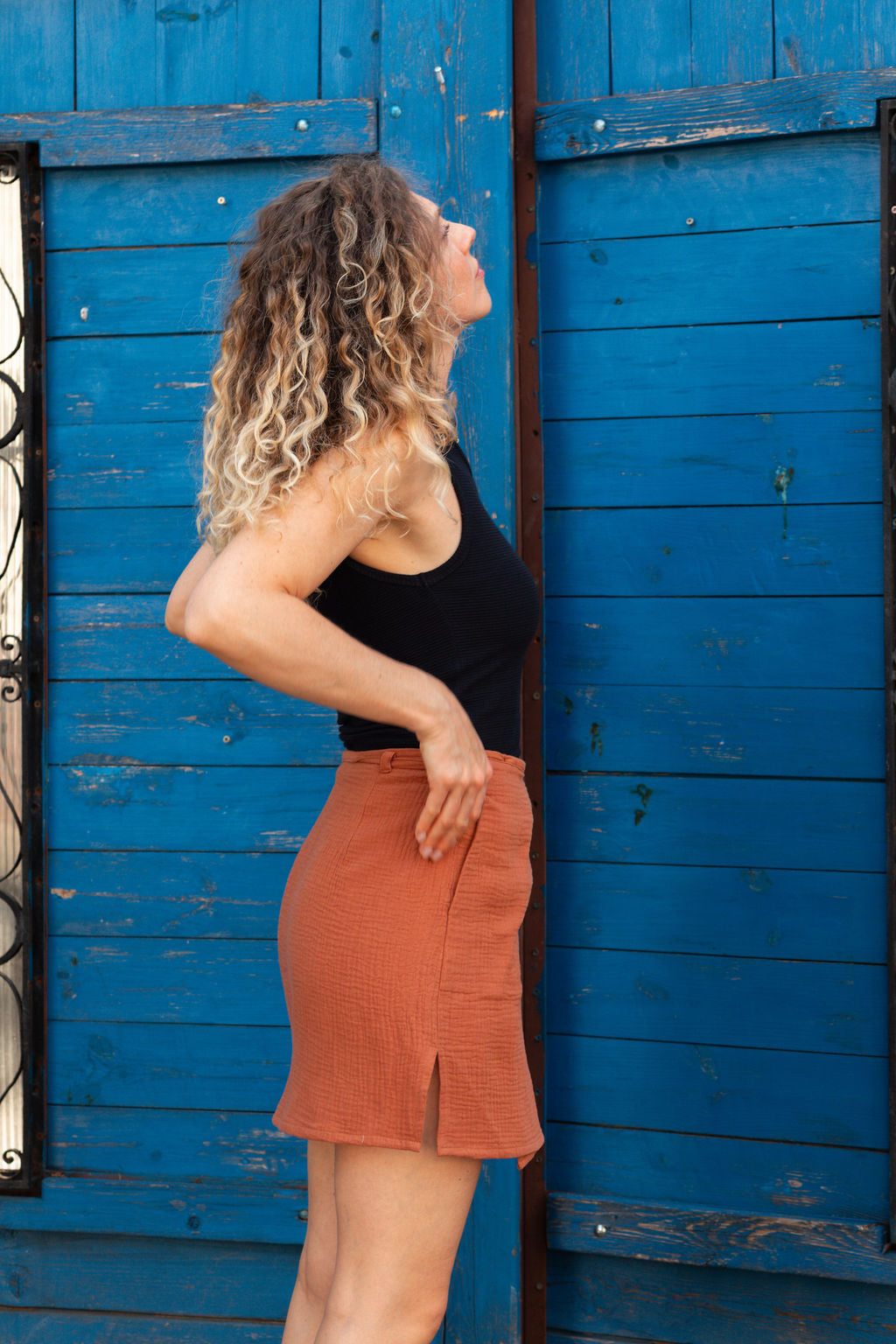 GAUZE MINI SKIRT / TERRA
