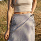 FLAP SKIRT / STRIPED LINEN